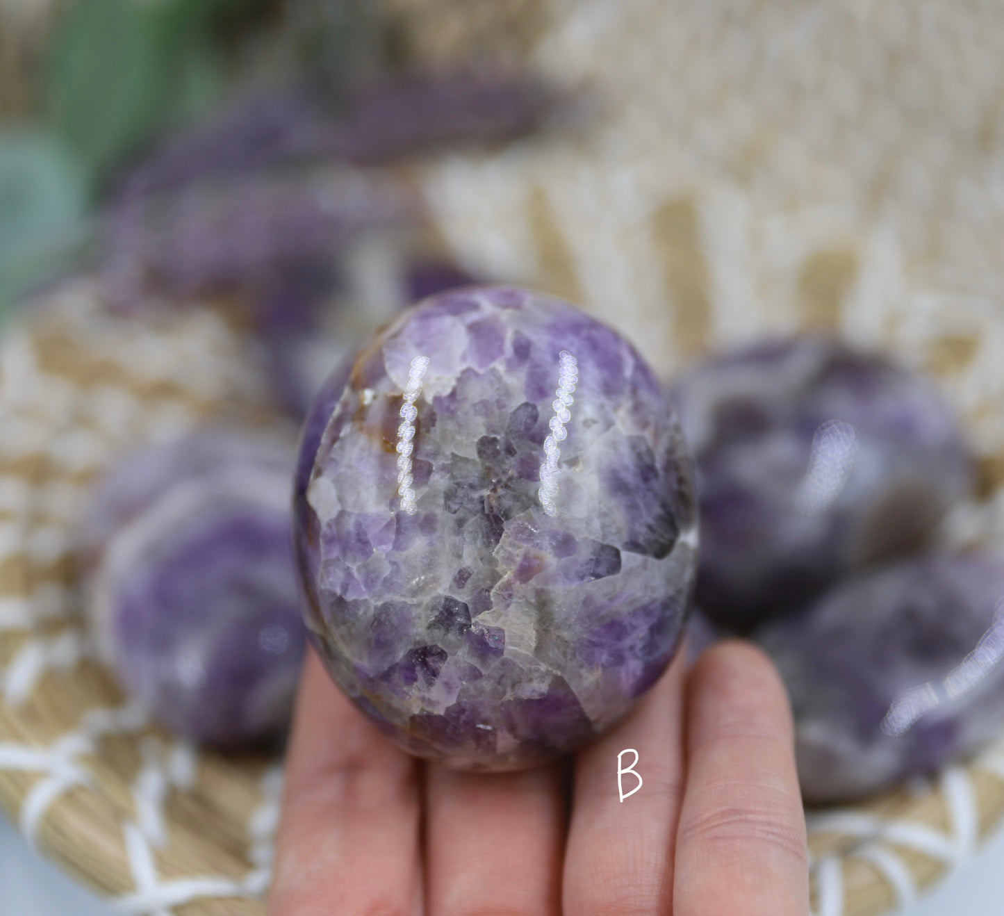 Dream Amethyst Palm Stone