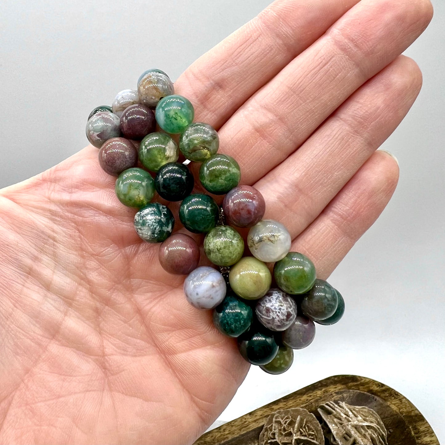 Moss Agate Bracelet - Success, Prosperity, Abundance, Wealth, New Beginnings, Release Fear