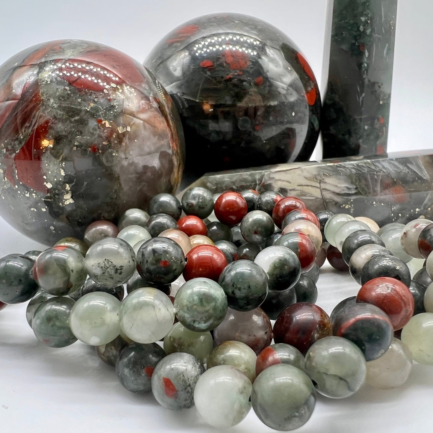 African Bloodstone Bracelet - Courage, Motivation, Good Fortune, Intuition