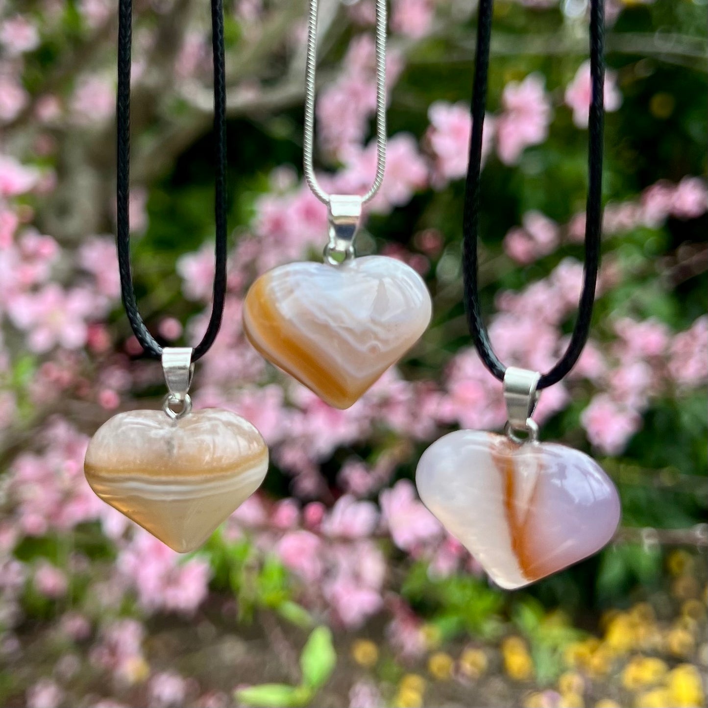 Agate & Quartz Heart Necklace