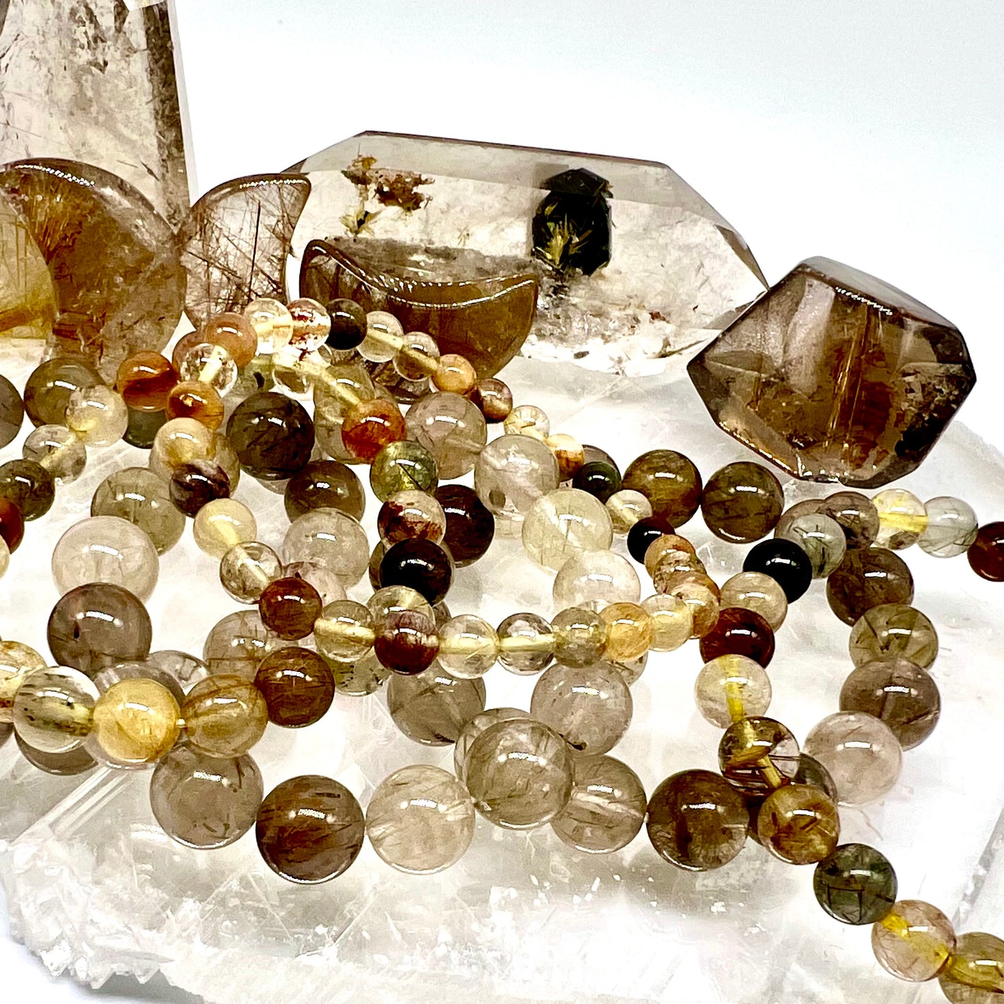 Colorful Rutile Quartz Bracelet - Protection, Relieves Fear & Anxiety, Forgiveness, detox Negativity