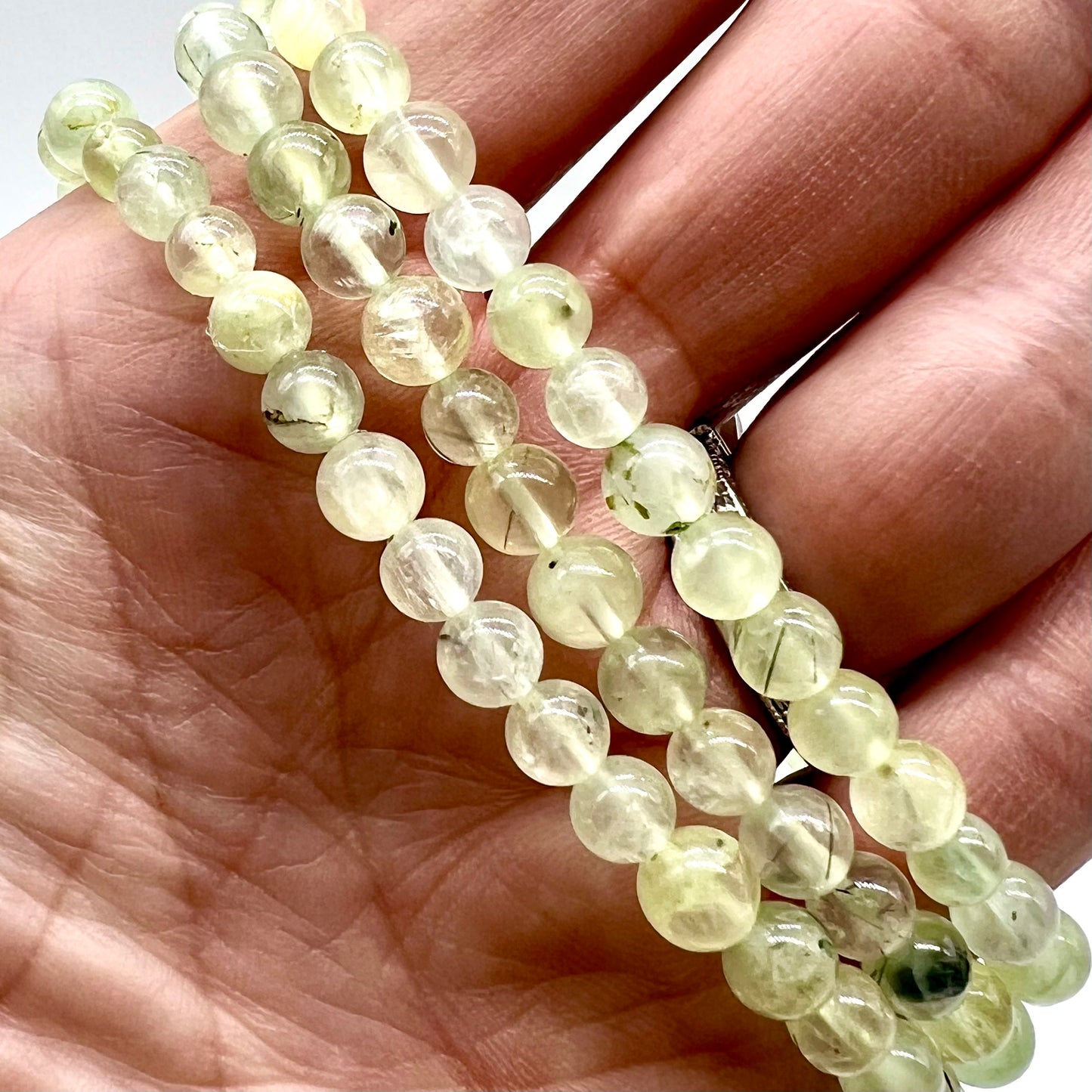 Prehnite Bracelet - Intuition, Relaxation, Stress Release, Meditation, Focus