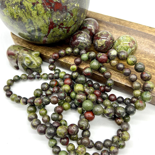 Dragon Bloodstone Bracelet - Courage, Creativity, Balance, Fertility