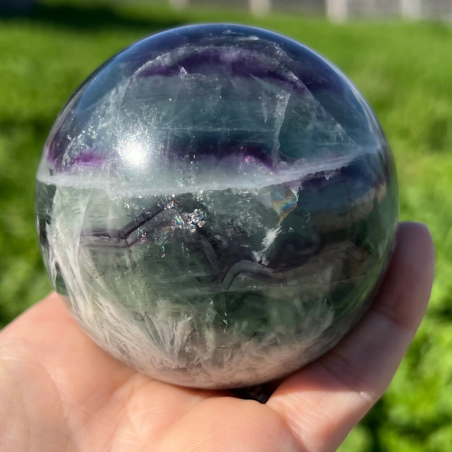 Snowflake Fluorite Large Sphere