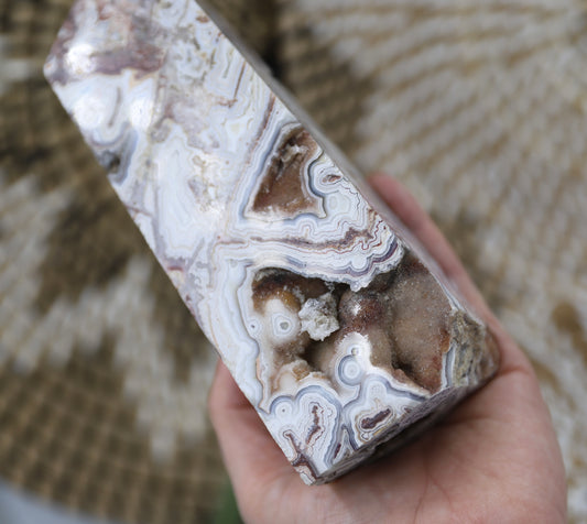 Mexican Crazy Lace Druzy Tower