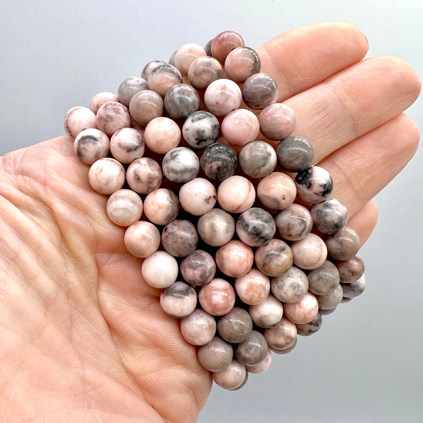 Pink Zebra Jasper Bracelet - Opportunities, Success, Love, Stability