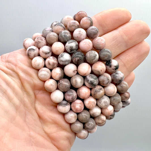 Pink Zebra Jasper Bracelet - Opportunities, Success, Love, Stability