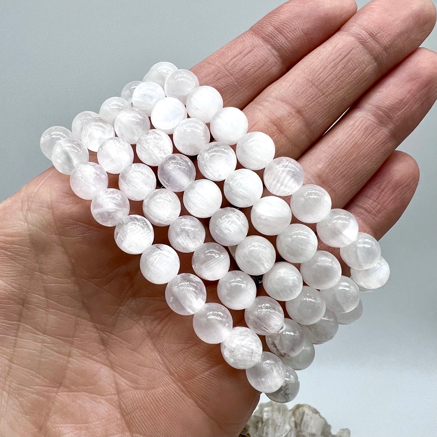 Selenite Bracelet - Cleansing, Clarity, Purification, Protection, Meditation