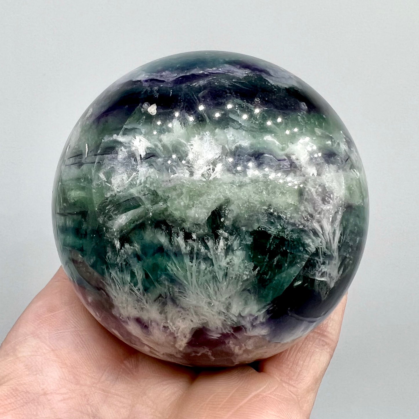 Snowflake Fluorite Large Sphere