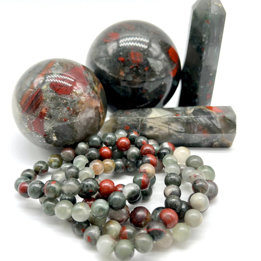 African Bloodstone Bracelet - Courage, Motivation, Good Fortune, Intuition