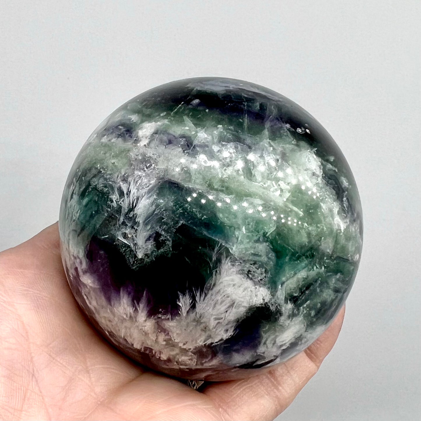 Snowflake Fluorite Large Sphere