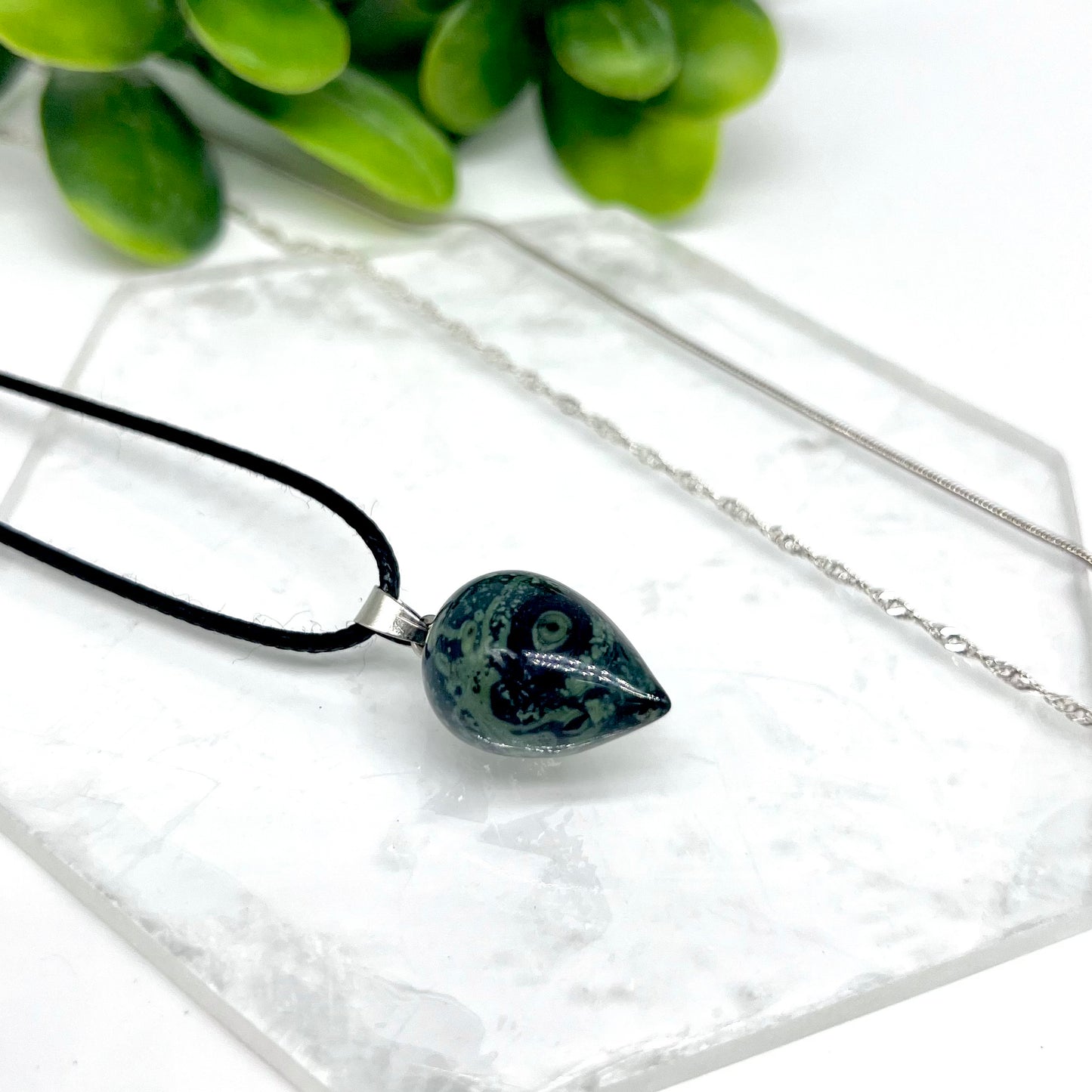 Kambaba Jasper Acorn Necklace