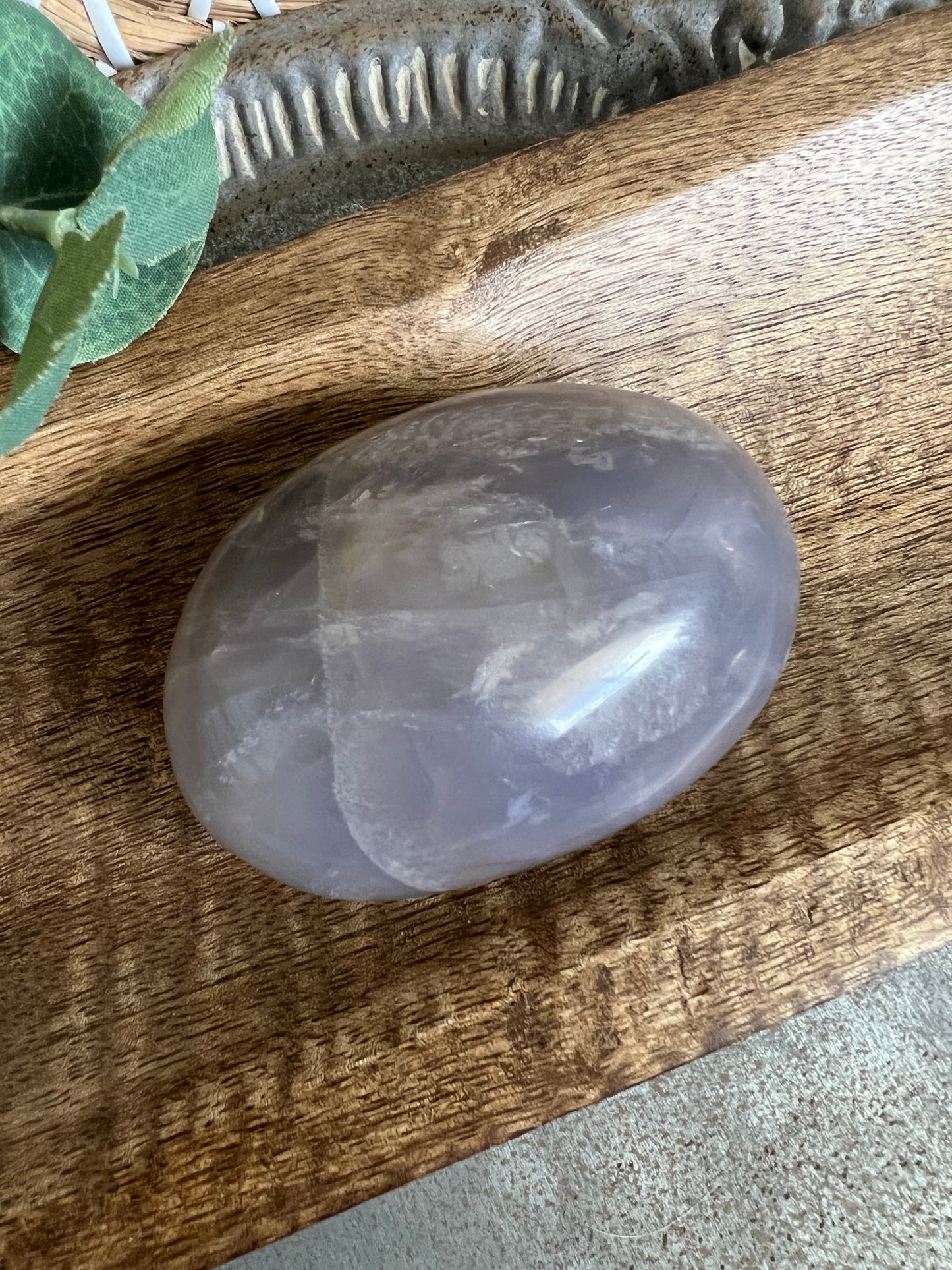 RARE Blue Rose Quartz Palm Stone