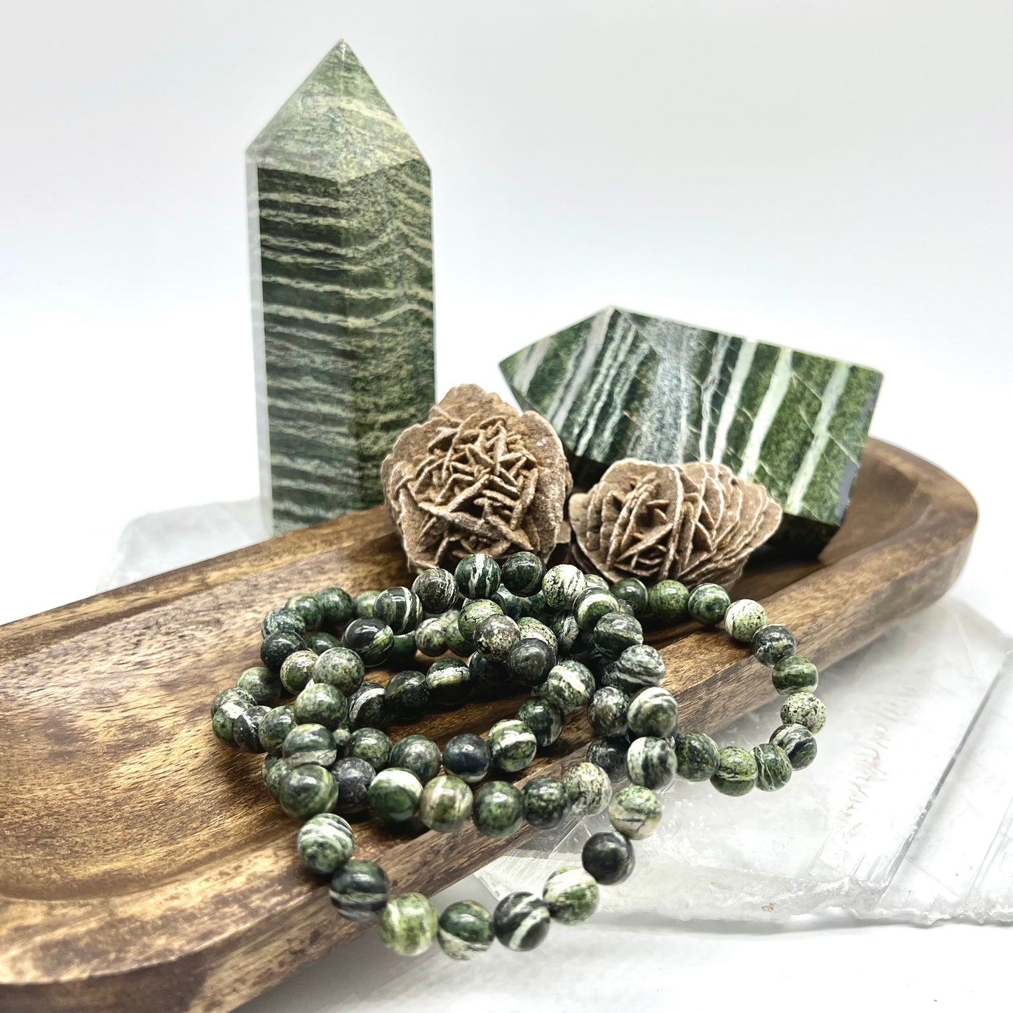 Green Zebra Bracelet - Peace, Passion, Motivation, Nurturing, Trust