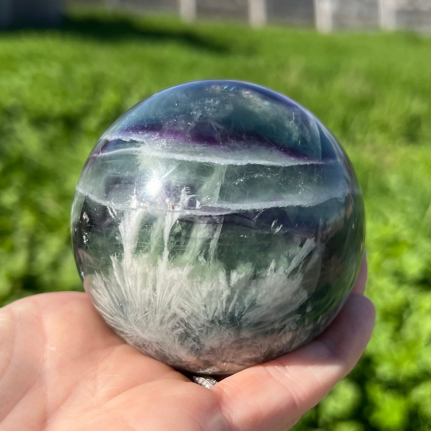 Snowflake Fluorite Large Sphere