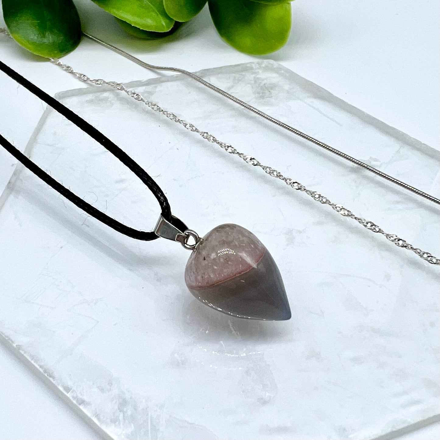 Agate & Quartz Acorn Necklace