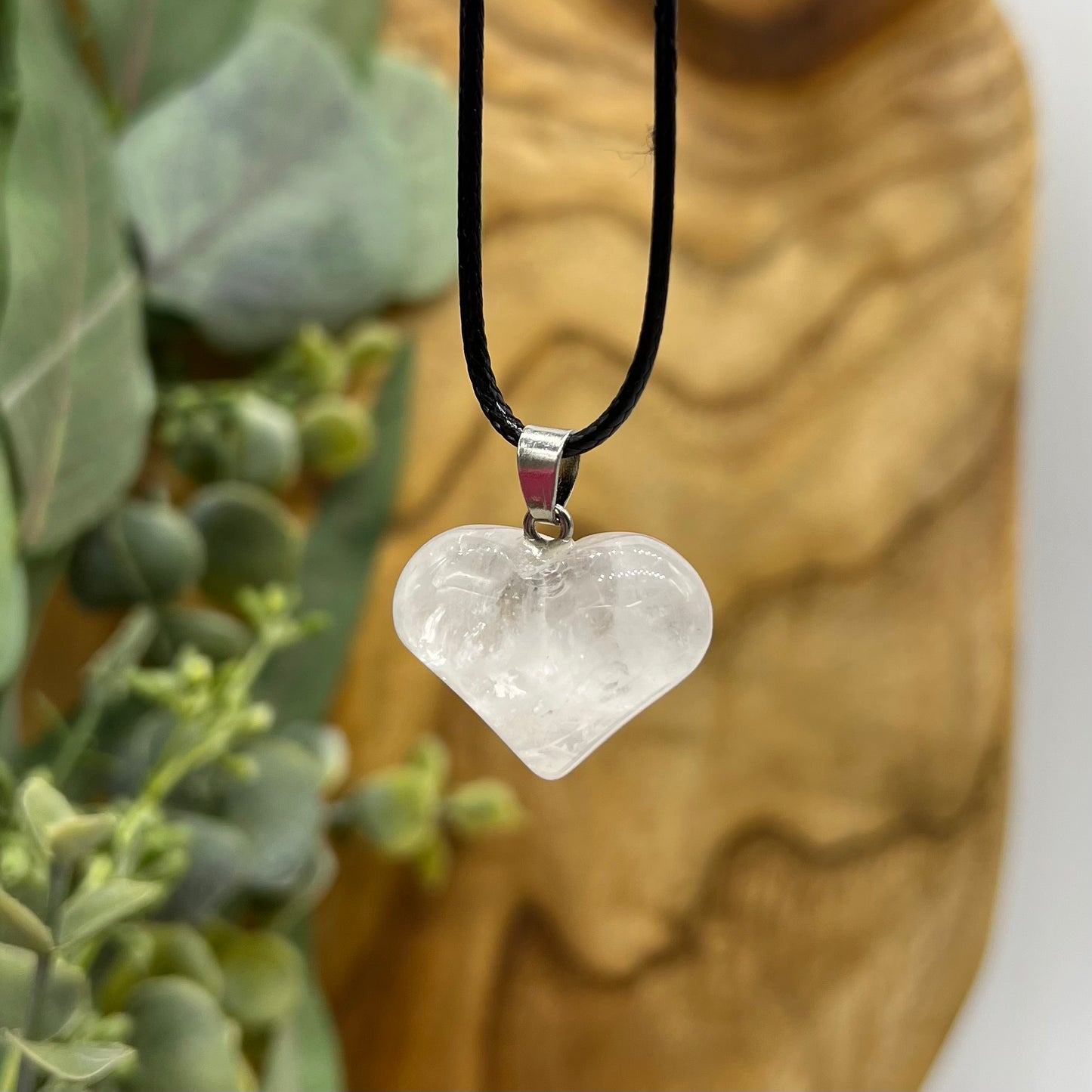 Clear Quartz Heart Necklace