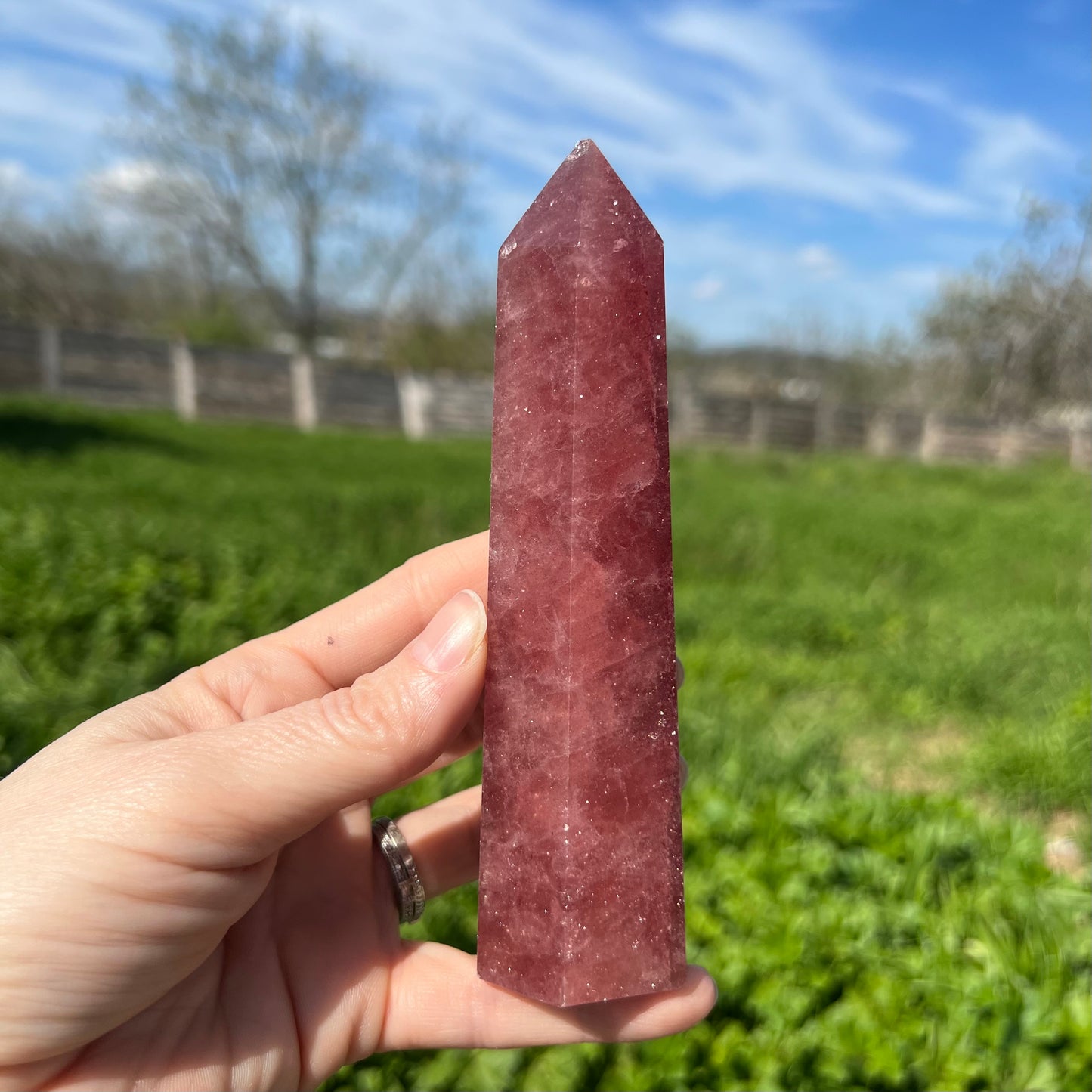 Strawberry Quartz Tower Large
