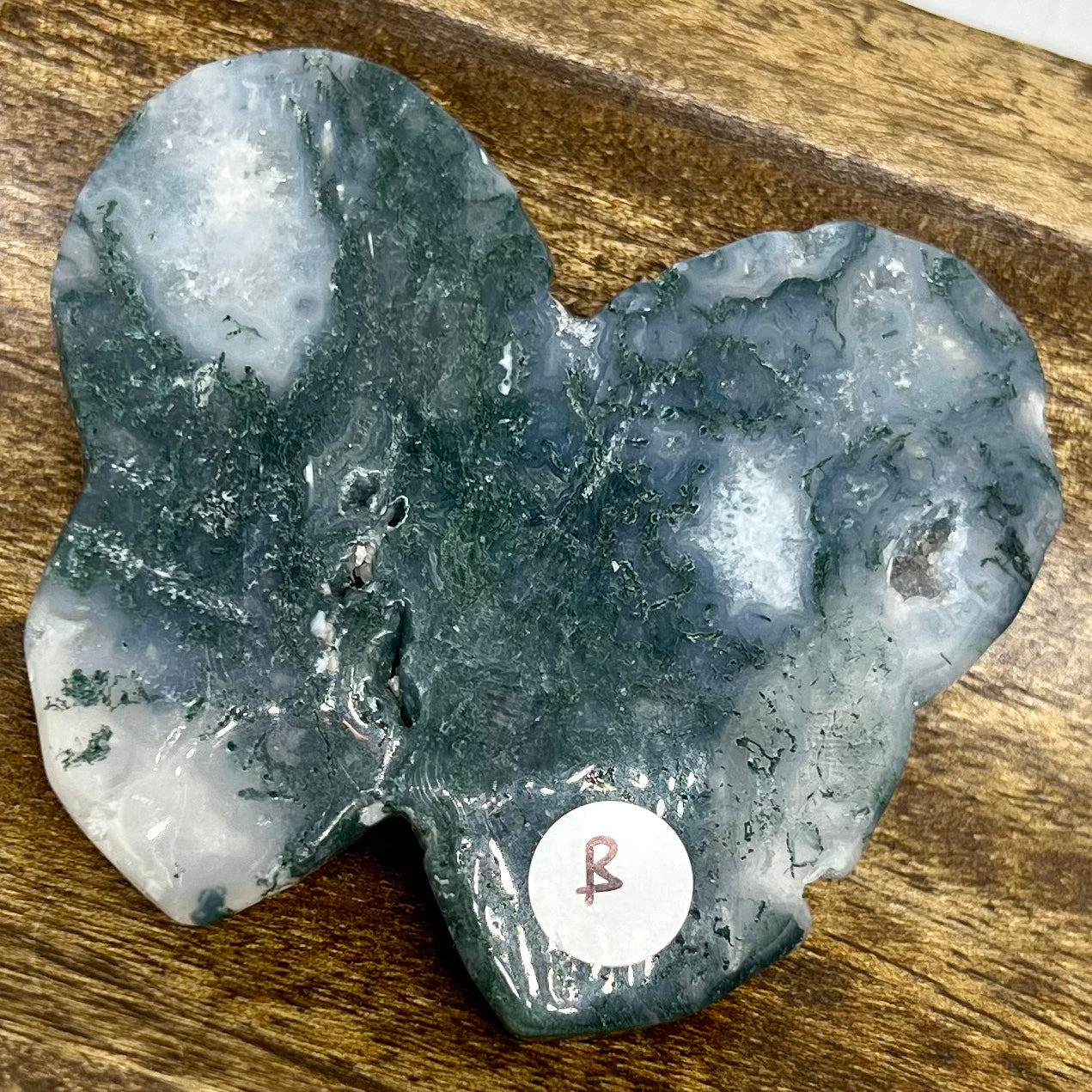 Moss Agate Butterfly Carving