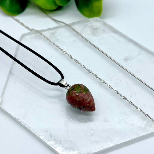Unakite Acorn Necklace