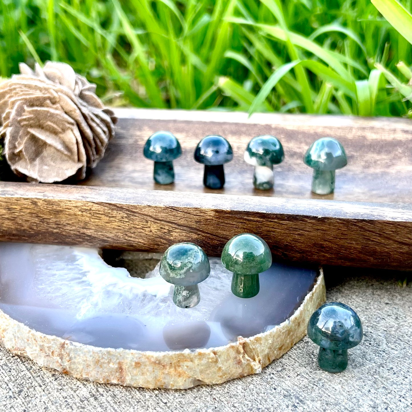 Moss Agate Mini Mushroom