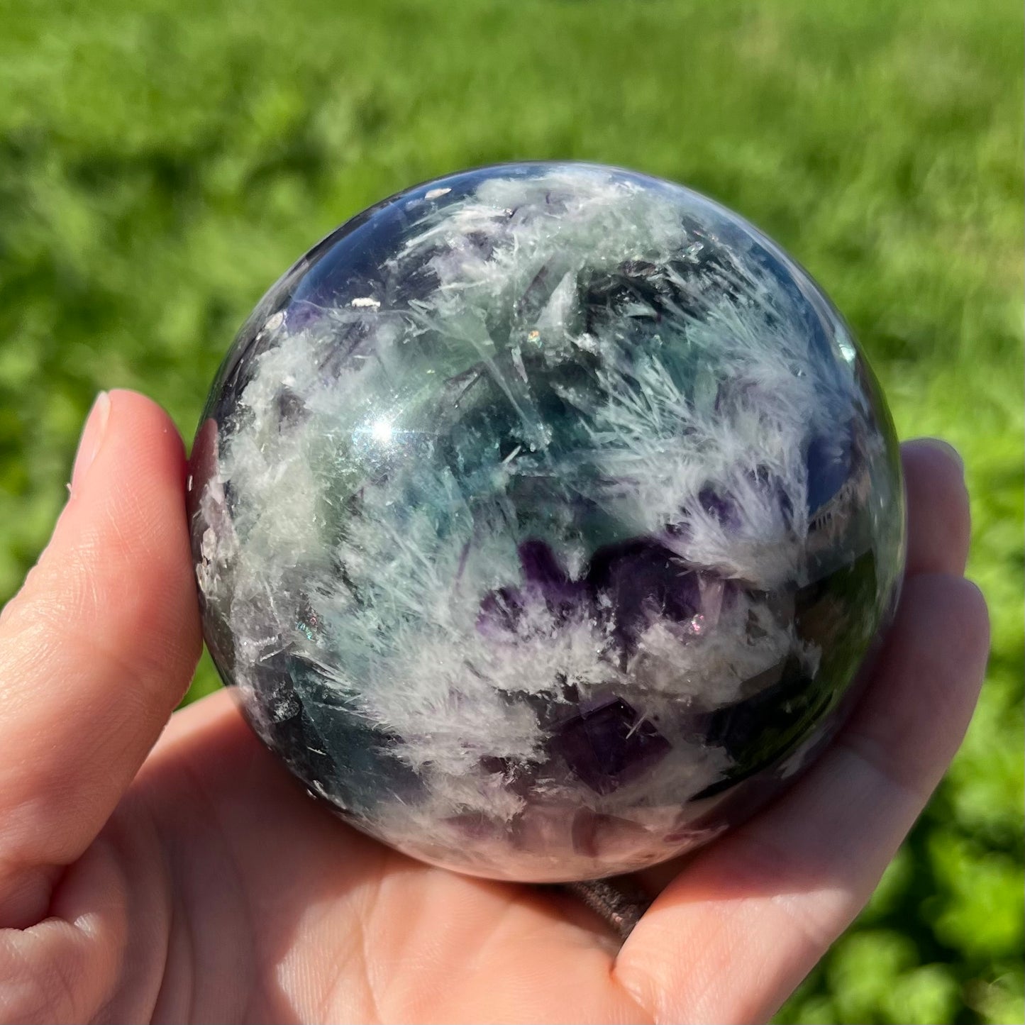 Snowflake Fluorite Large Sphere