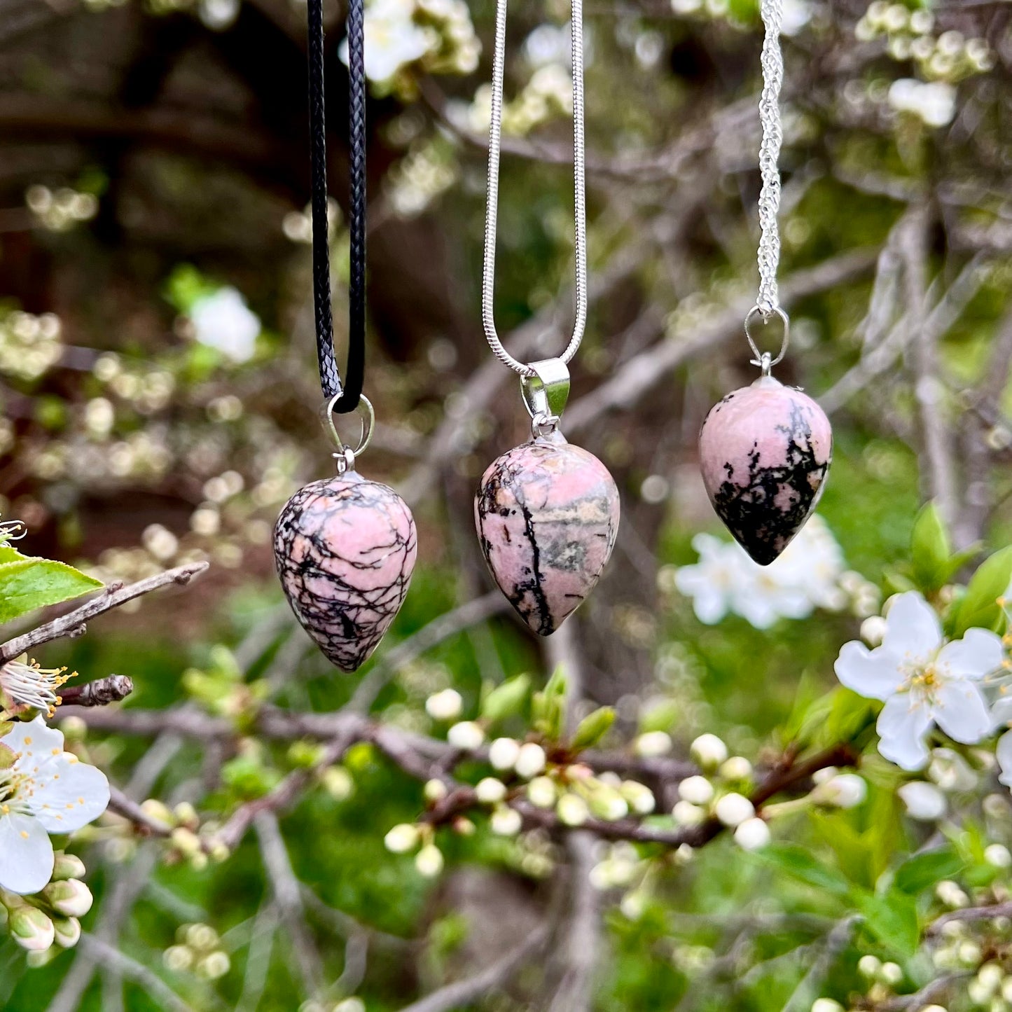 Rhodonite Acorn Necklace
