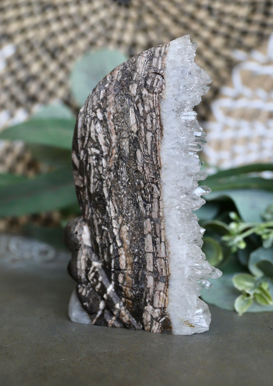 Fairy Clear Quartz Cluster Slab Carving