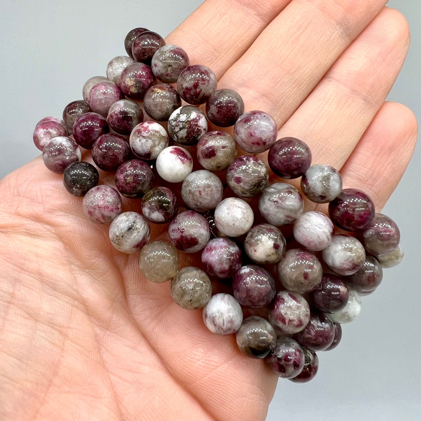 Plum Red Tourmaline/Rubellite Bracelet - Harmony, Compassion, Love, Self-Love