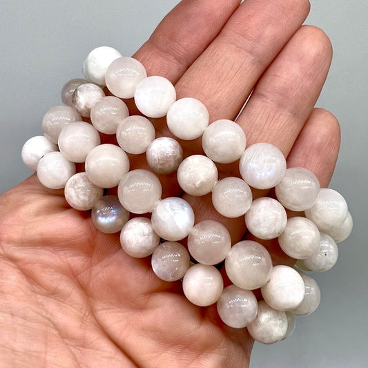 White Moonstone Blue Flash Bracelet - New Beginnings, Strength, Growth, Opportunities