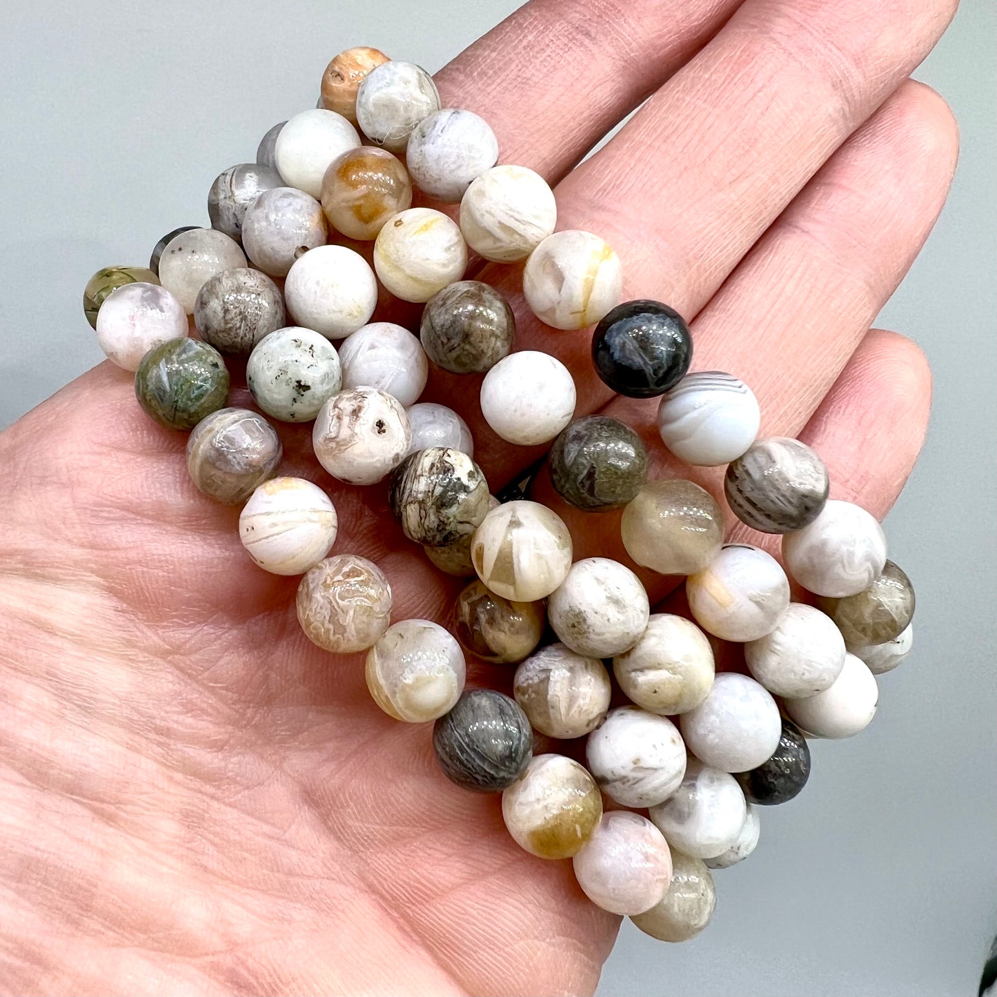 Bamboo Agate Bracelet - Stress, Grounding, Happiness, Balance, Positivity