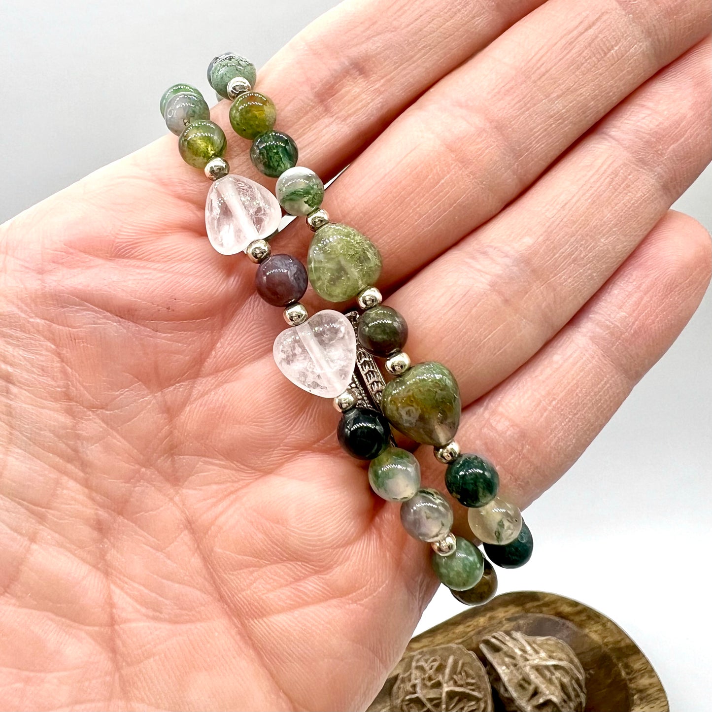 Moss Agate Bracelet - Success, Prosperity, Abundance, Wealth, New Beginnings, Release Fear