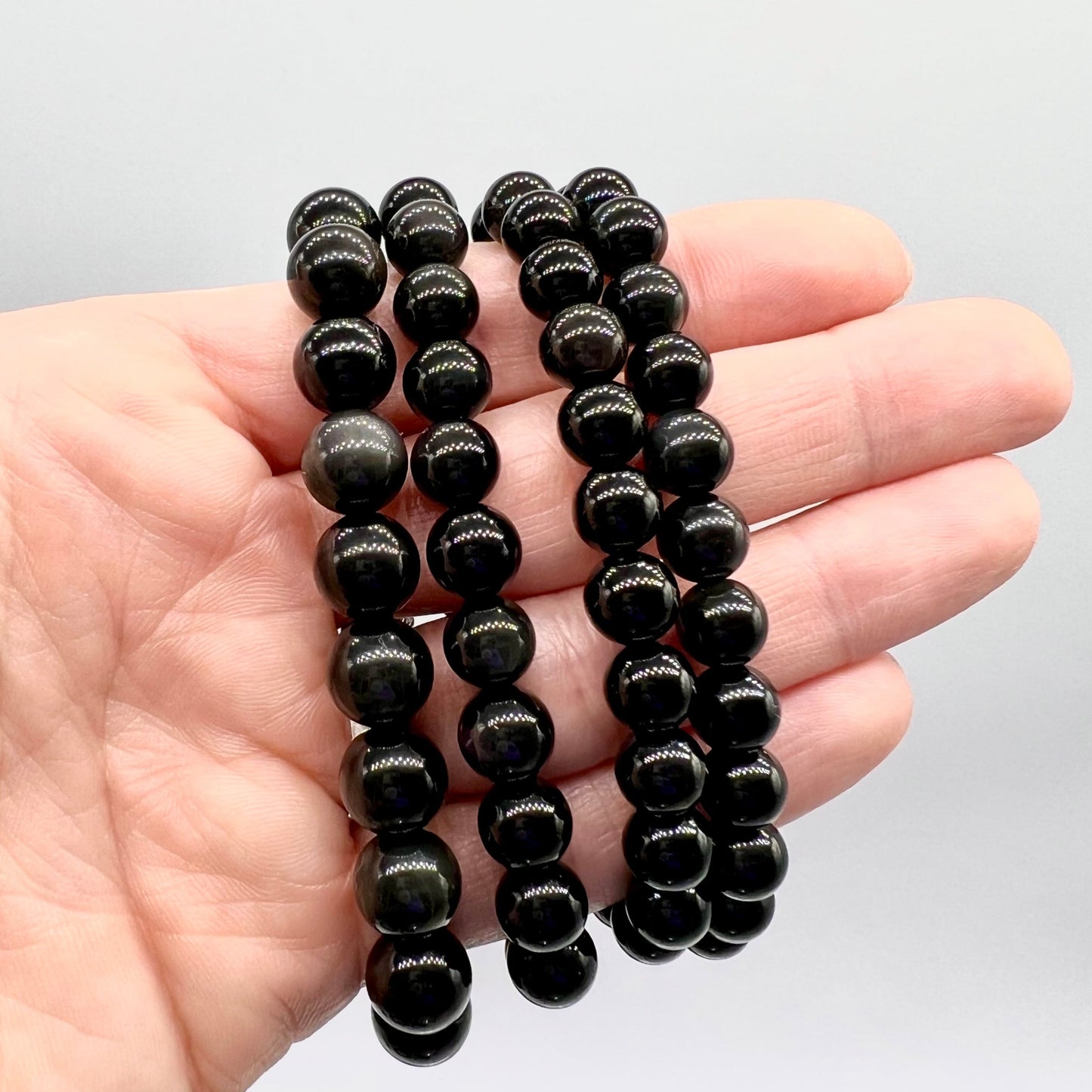 Rainbow Obsidian Bracelet - Grounding, Protection, Clarity, Truth, Balance, Focus