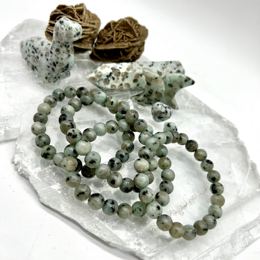 Kiwi Jasper Bracelet - Relax, Tranquility, Releases Negativity, Stress relief