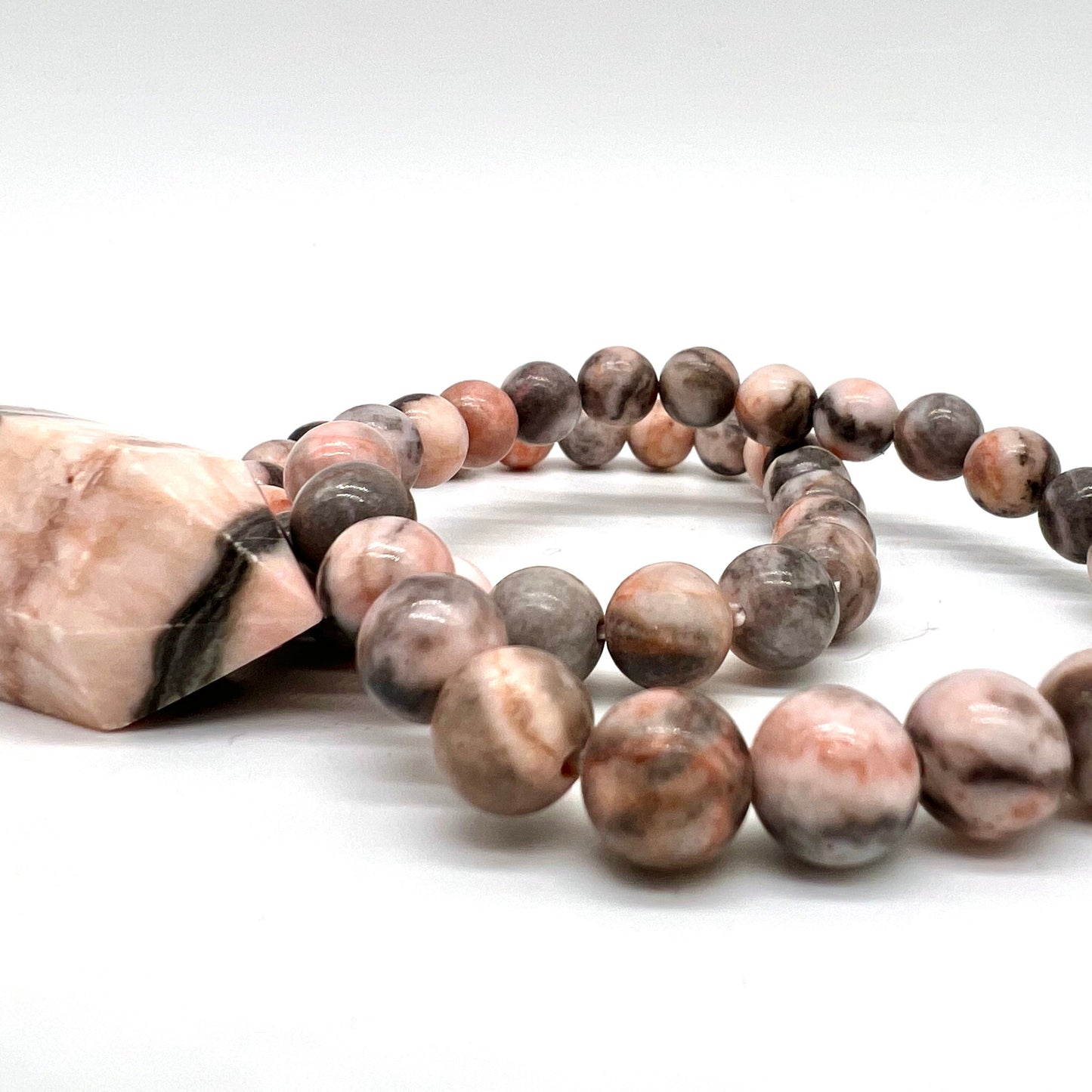 Pink Zebra Jasper Bracelet - Opportunities, Success, Love, Stability