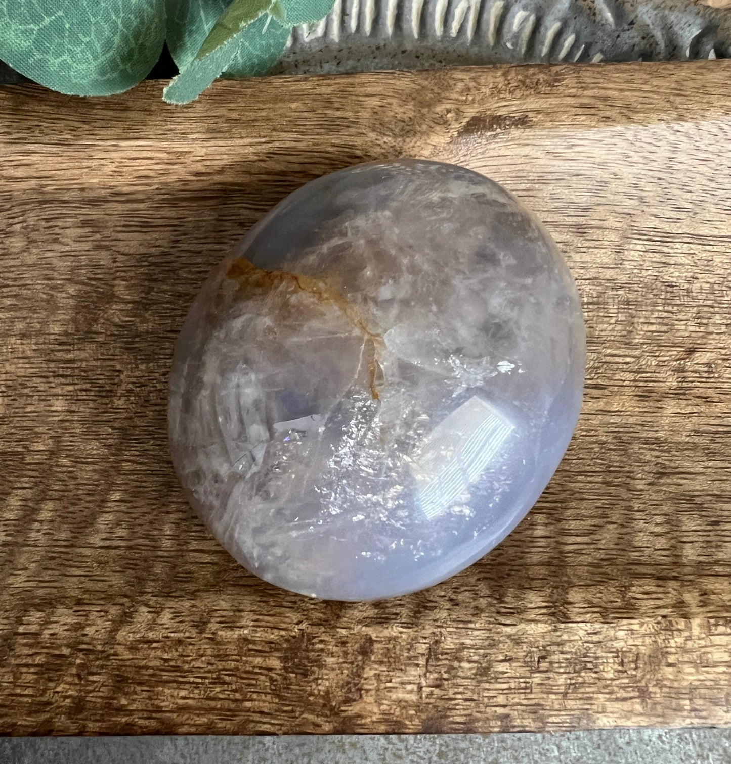 RARE Blue Rose Quartz Palm Stone