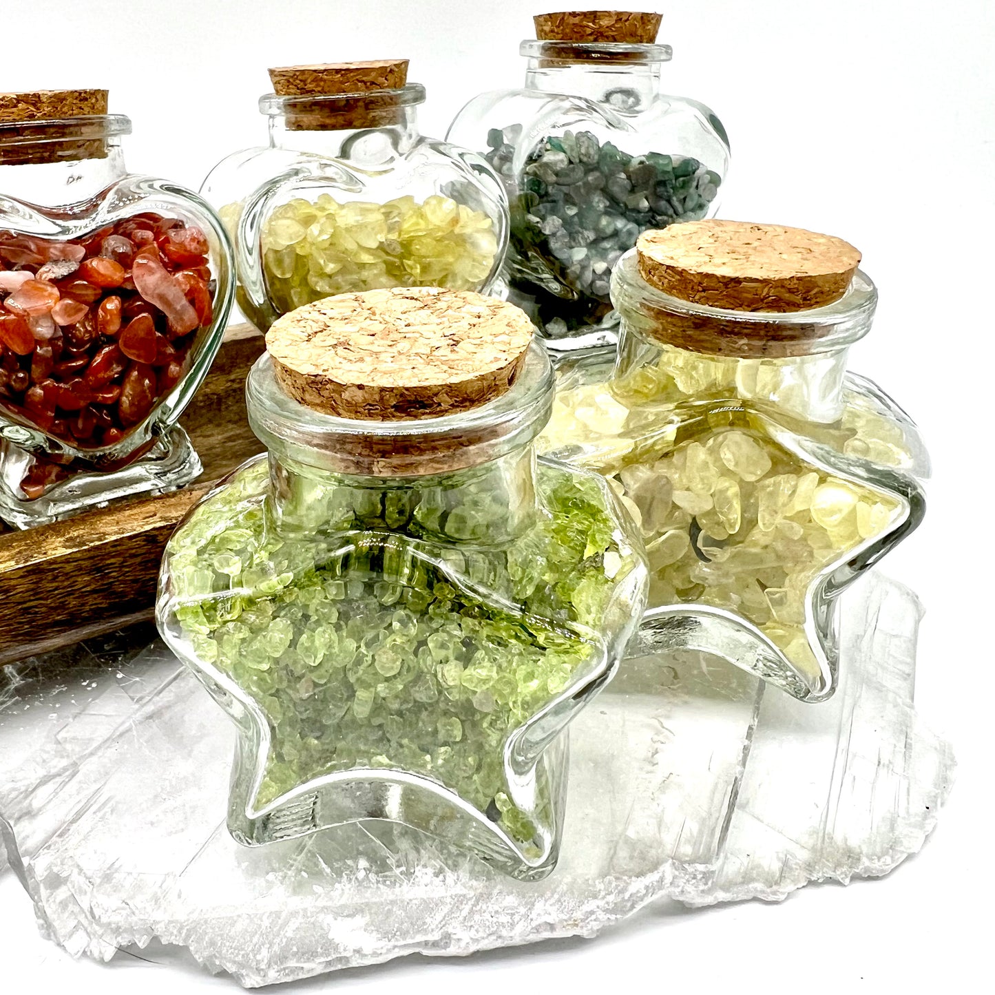 Crystal Chip Heart/Star Wishing Bottle
