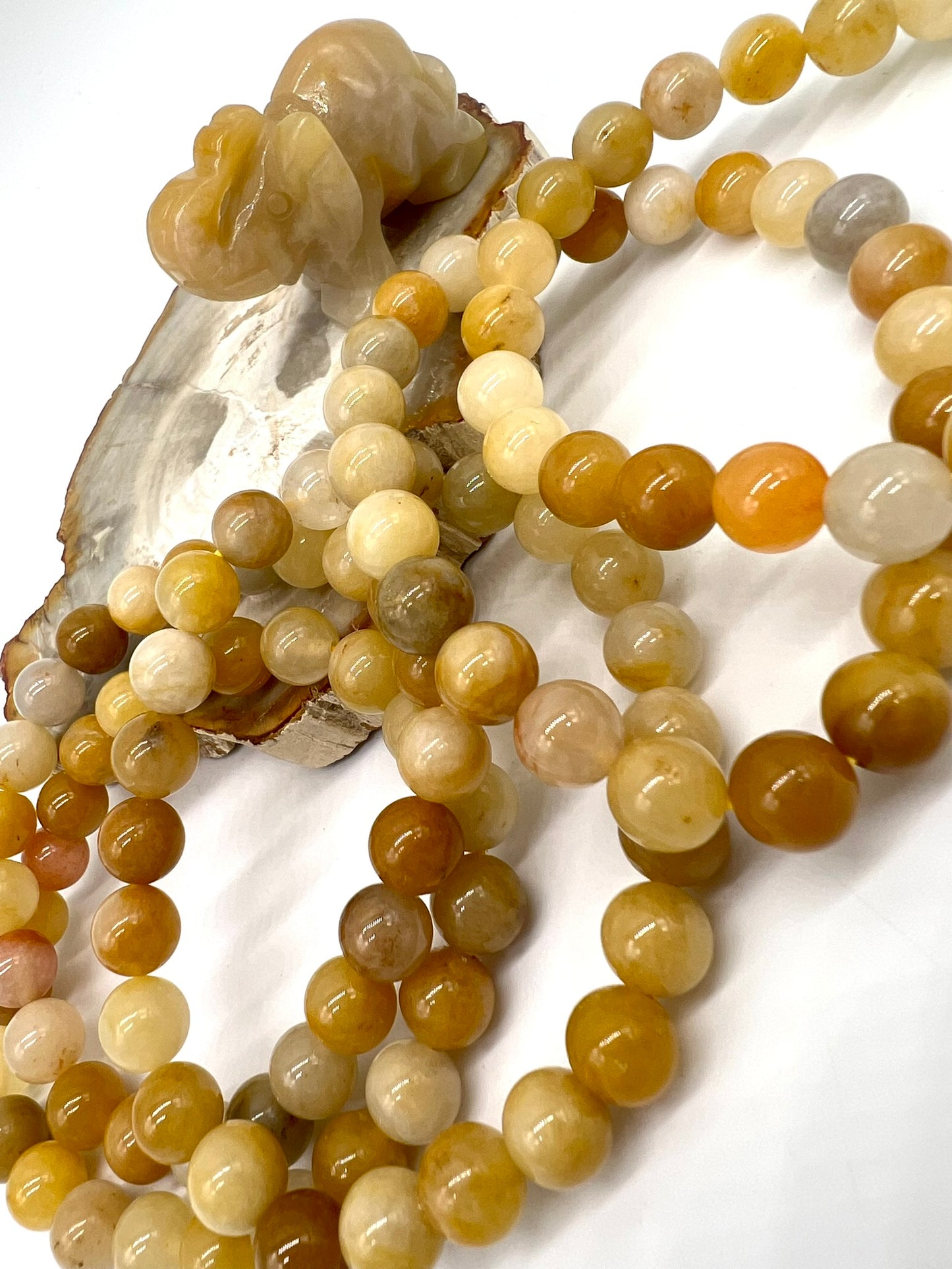 Golden/Yellow Jade Bracelet - Good Luck & Good Fortune, Self-Worth, Joy, Happiness, Confidence, Success