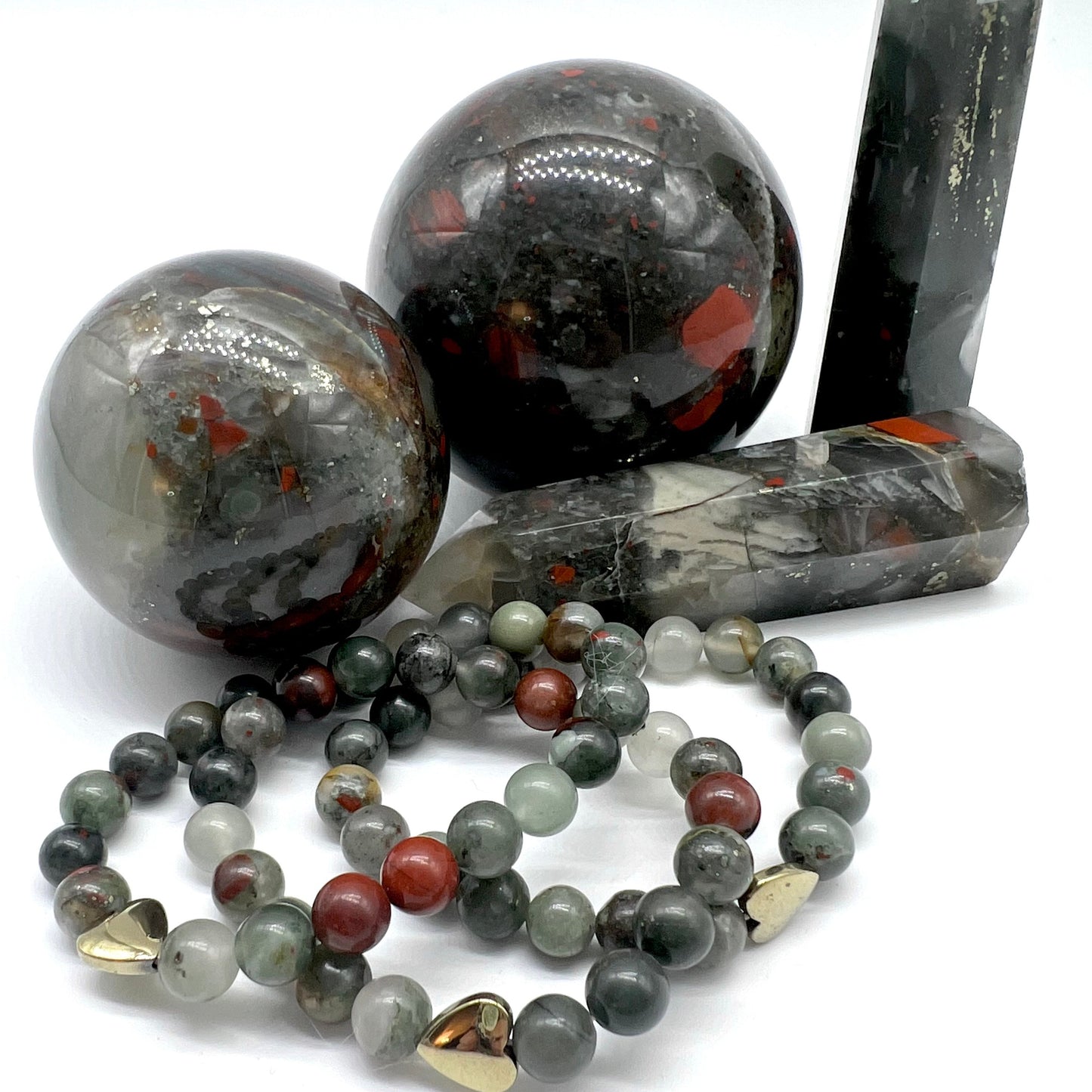 African Bloodstone Bracelet - Courage, Motivation, Good Fortune, Intuition