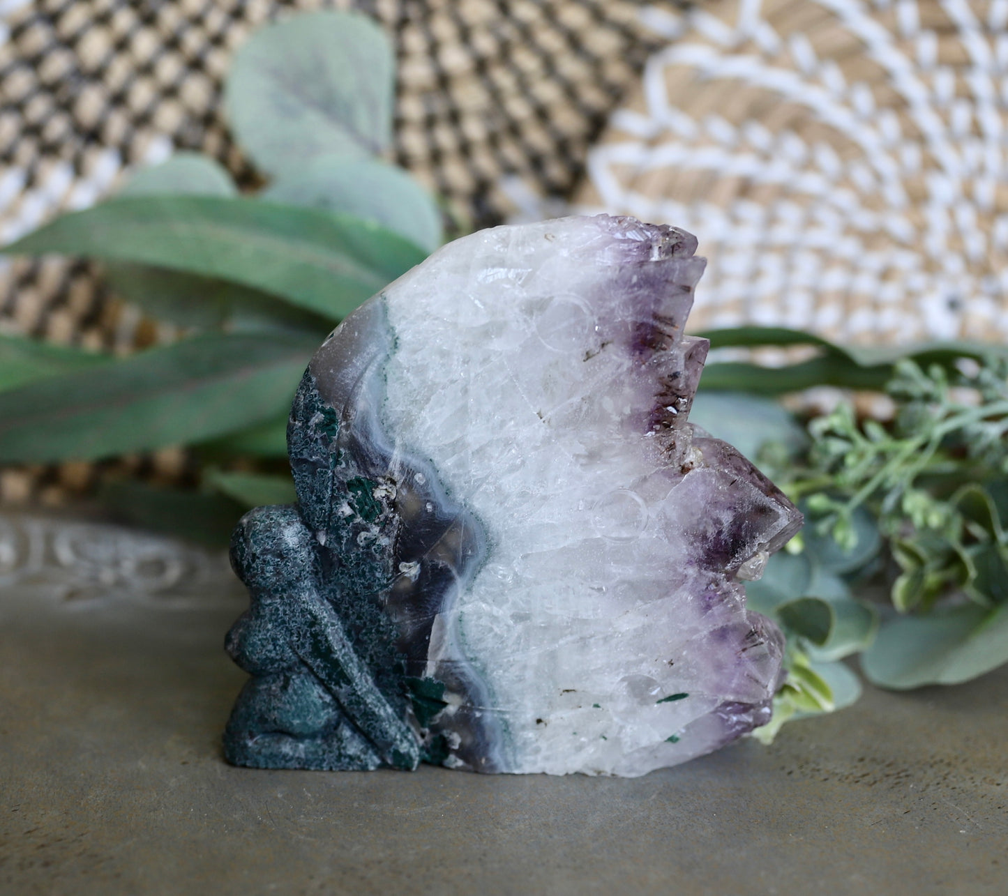 Fairy Amethyst Super 7 Cluster Carving