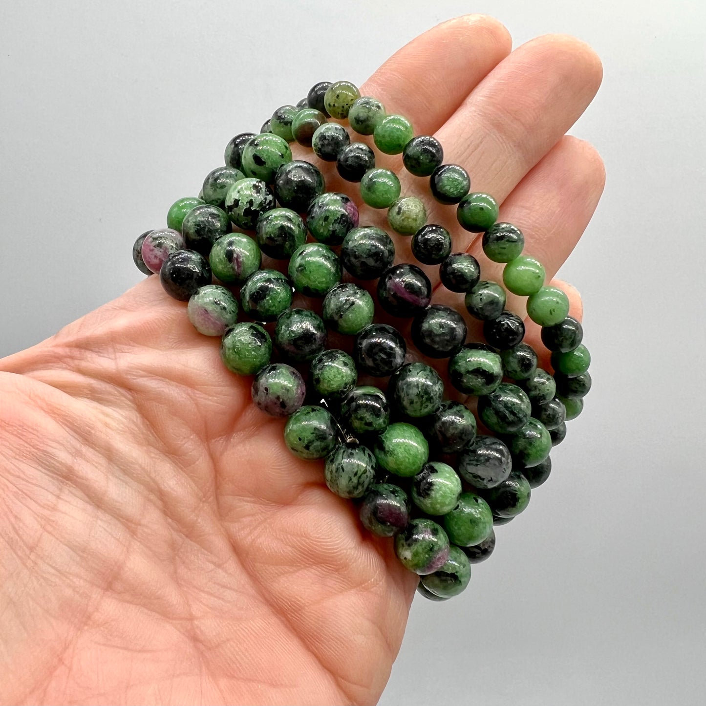 Ruby Zoisite Bracelet - Passion, Patience, Happiness, Abundance, Growth, UV
