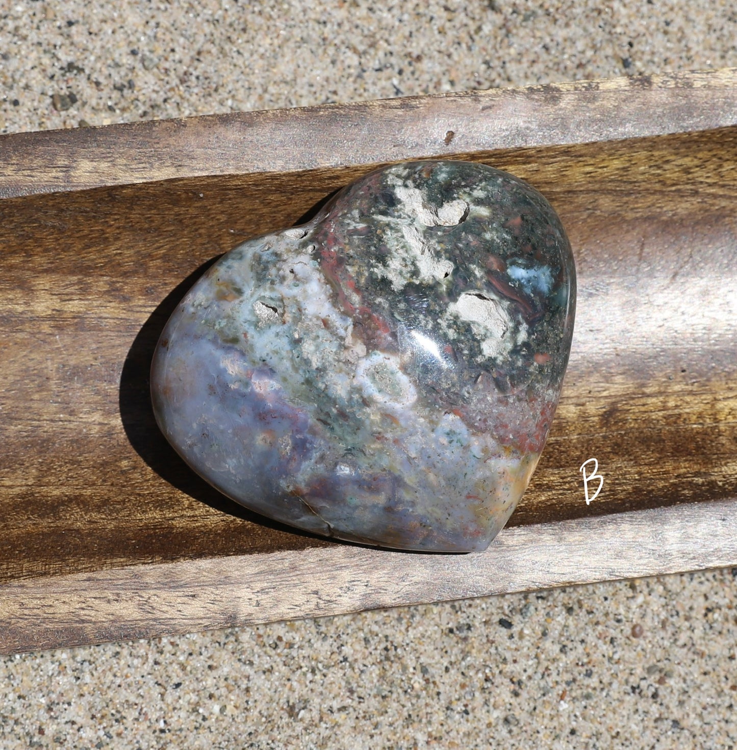Ocean Jasper Large Heart