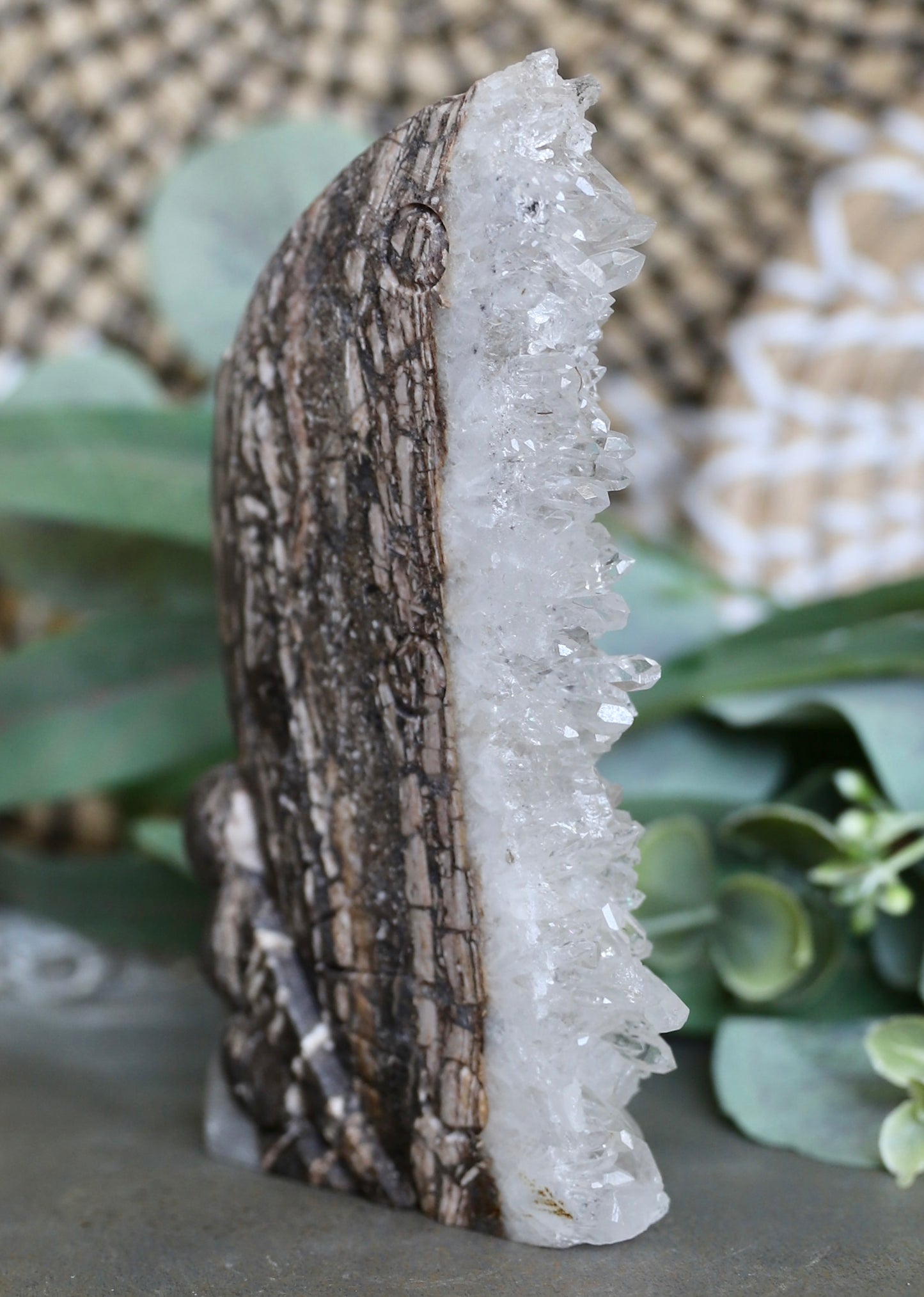Fairy Clear Quartz Cluster Slab Carving