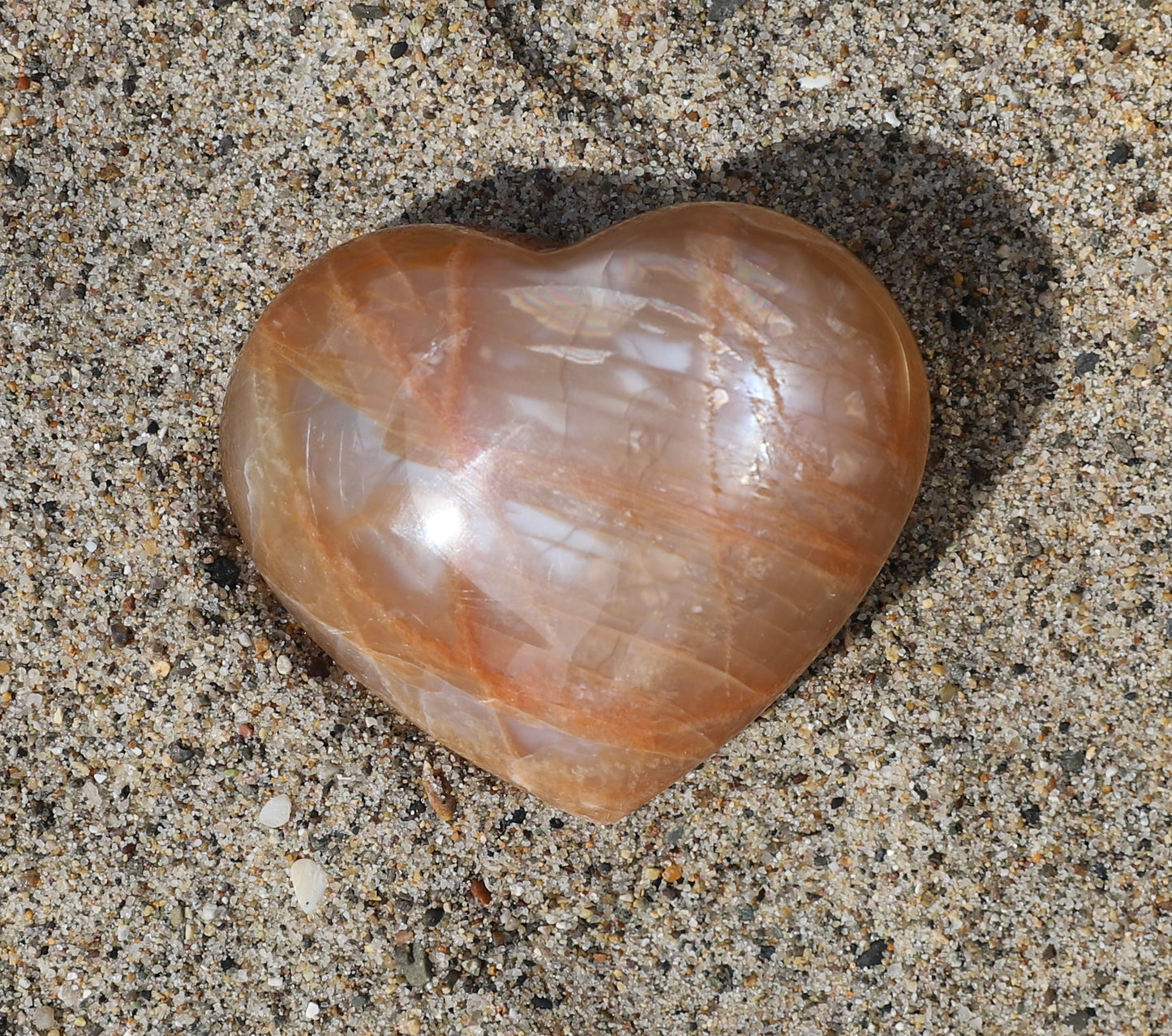 Peach Moonstone Large Heart