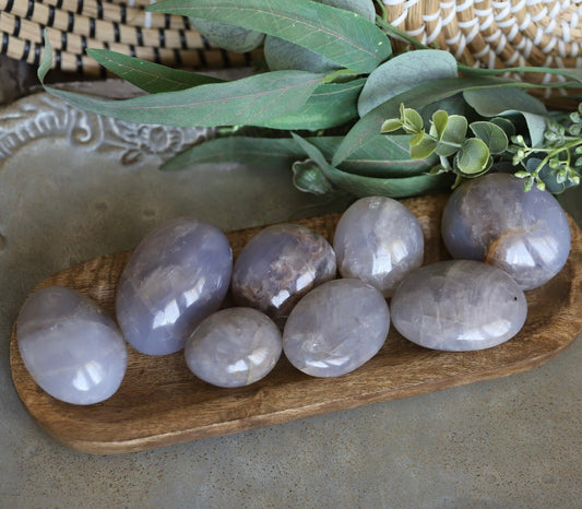 RARE Blue Rose Quartz Palm Stone