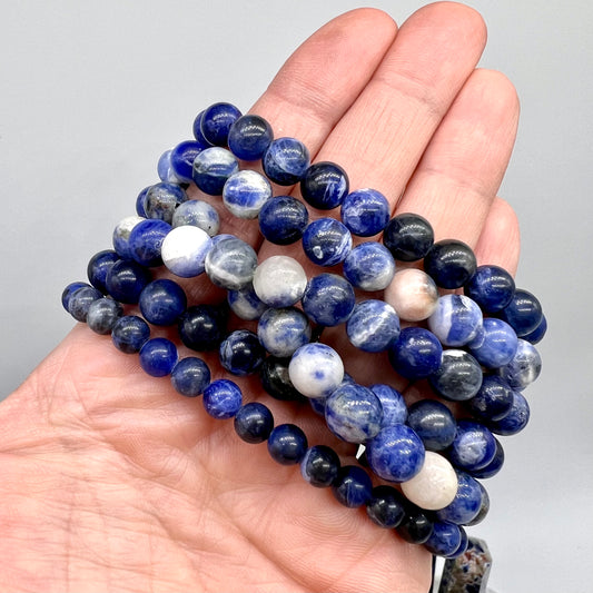 Sodalite Bracelet - Intuition, Clarity, Sleep, balances Metabolism, Communication