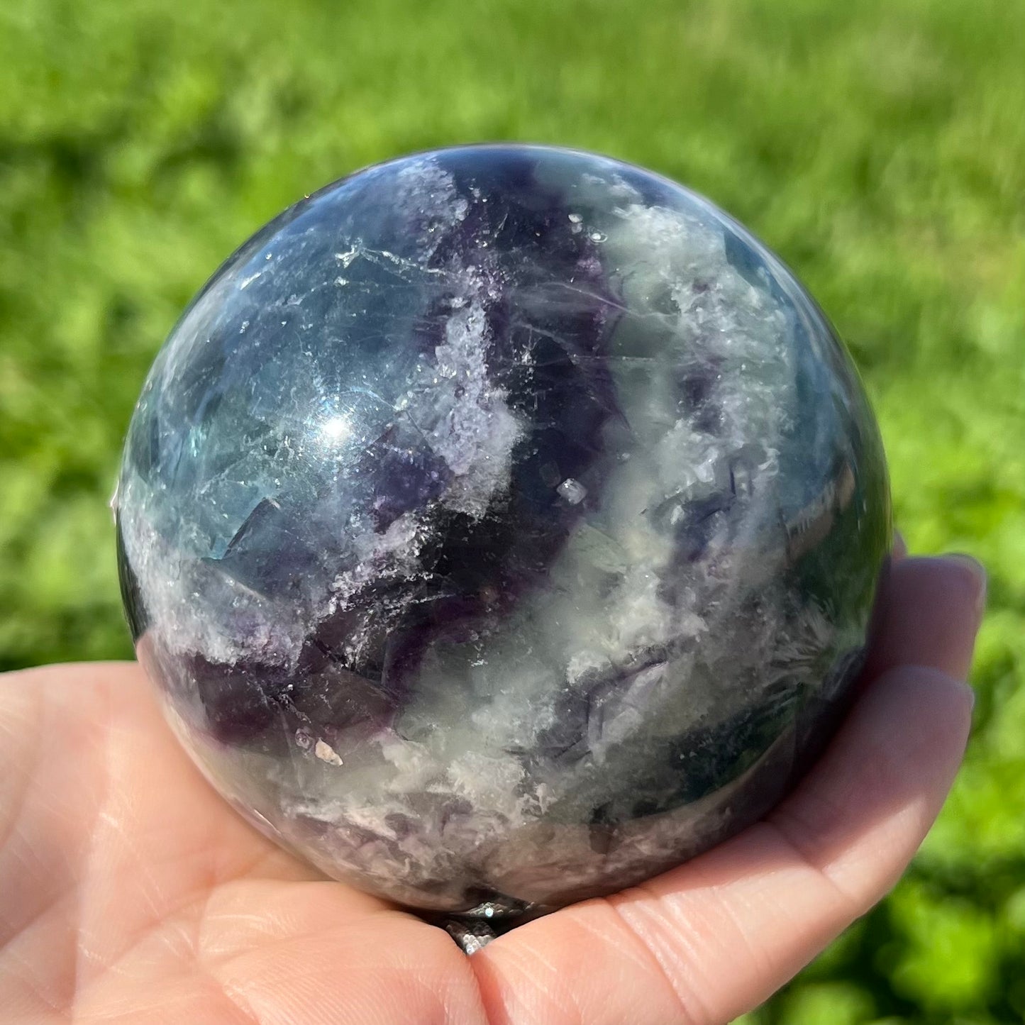 Snowflake Fluorite Large Sphere