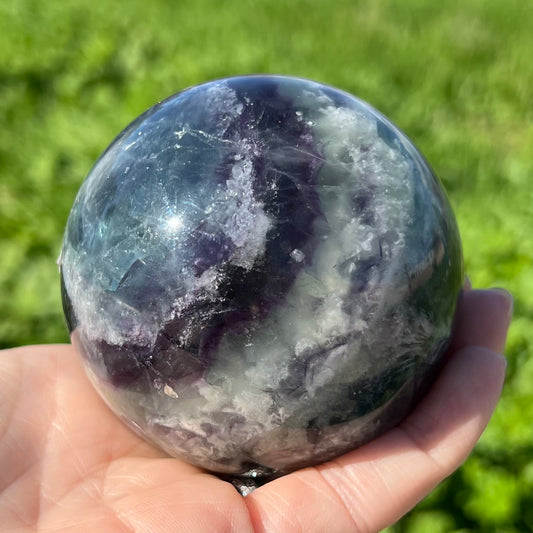 Snowflake Fluorite Large Sphere