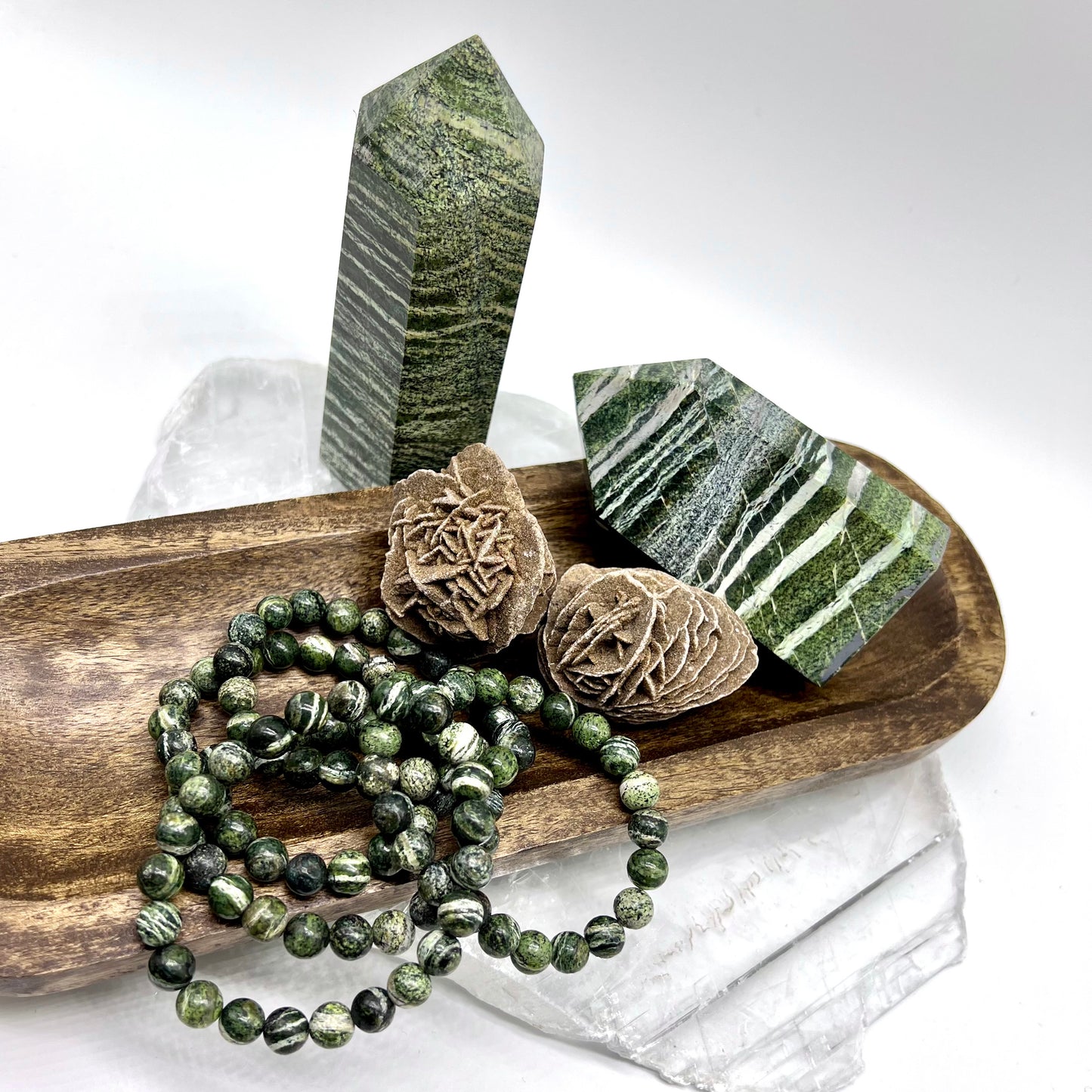 Green Zebra Bracelet - Peace, Passion, Motivation, Nurturing, Trust