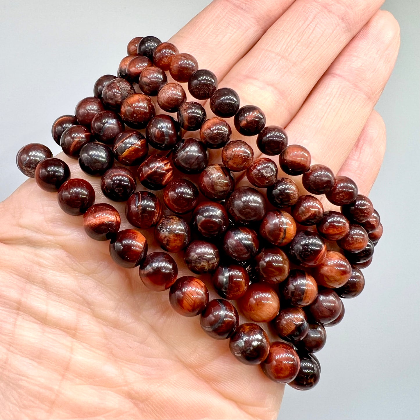 Red Tigers Eye Bracelet - Inspiration, Intuition, Motivation, Good Fortune